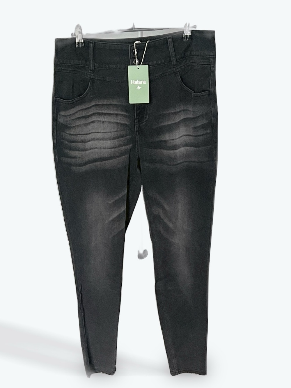 HALARA Black Washed Skinny Jeans